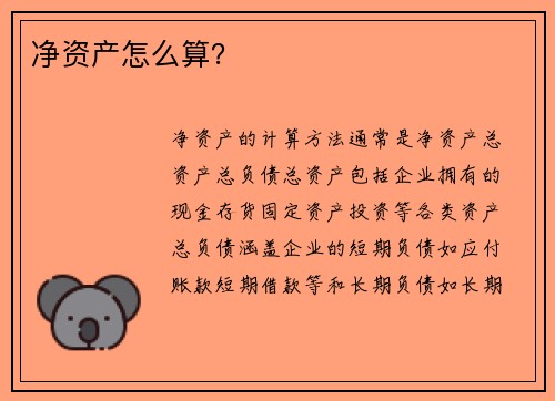 净资产怎么算？